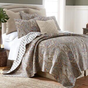 NWT Levtex Home Cotton Paisley 2-Piece Quilt Set Multicolor Brown Twin / Twin XL